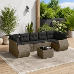 Specifications for 8-Piece Garden Sofa Set in Grey