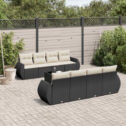 9 Piece Modular Garden Sofa Set with Cushions and Storage