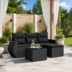Specifications of the 5 Piece Black Garden Sofa Set