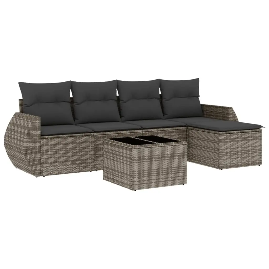 6-Piece Modular Garden Sofa Set Grey