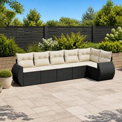 Factual 6 Piece Outdoor Black Rattan Sofa Set Specifications