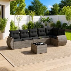 7-Piece Modular Outdoor Sofa Set in Grey