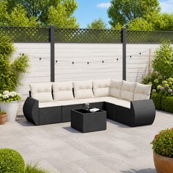 Specifications of 7-Piece Outdoor Garden Sofa Set in Black