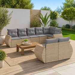 Specifications of Beige 8 Piece Modular Garden Sofa Set