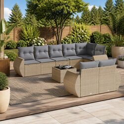 Garden Sofa Set: 9-Piece Modular Outdoor Furniture