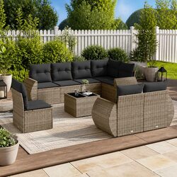 9-Piece Garden Sofa Set: Dimensions & Materials Overview