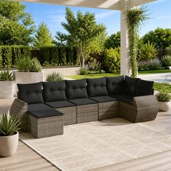 Specifications of 7-Piece Grey Modular Outdoor Sofa Set