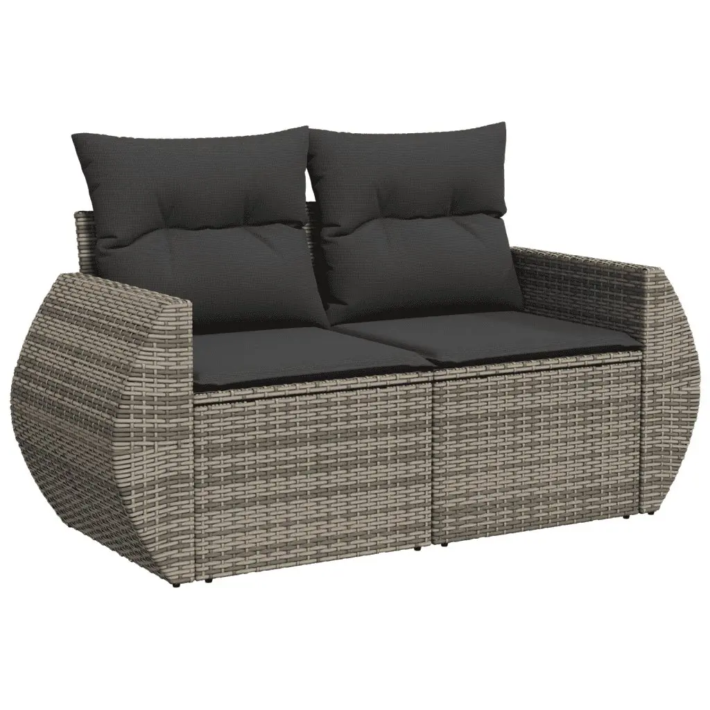 Garden Sofa Set Outdoor Furniture 7 Piece Modular Grey Poly Rattan