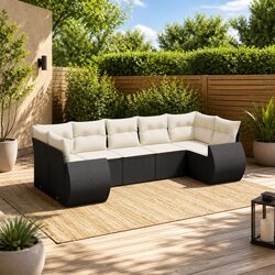 Specifications of 7-Piece Black Rattan Sofa Set