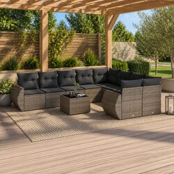 Specifications of 10-Piece Grey Garden Sofa Set