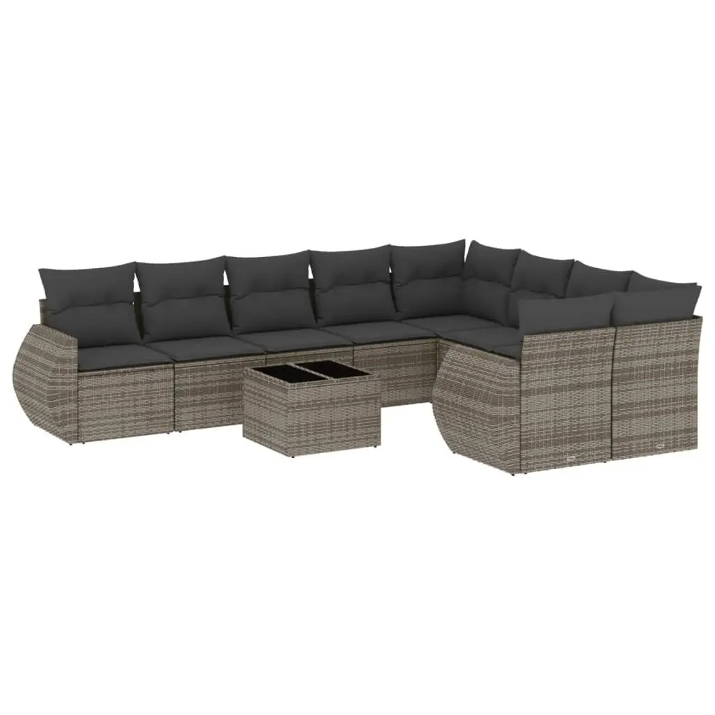 10-Piece Grey Garden Sofa Set
