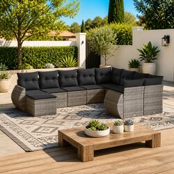 Specifications of 10-Piece Modular Garden Sofa Set in Grey