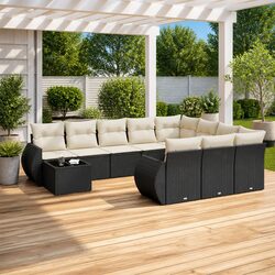 Specifications of Black 11-Piece Modular Garden Sofa Set