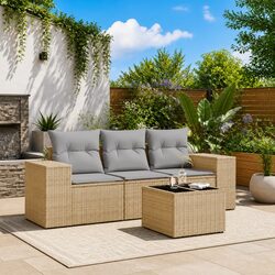 Specifications for 4-Piece Garden Sofa Set in Beige