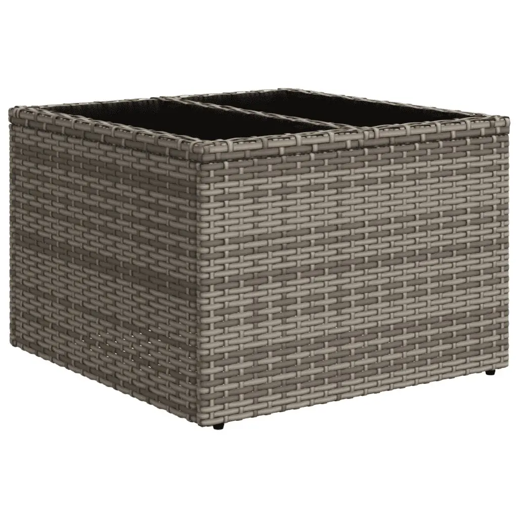 Garden Sofa Set 4-Piece Grey Poly Rattan with Cushions