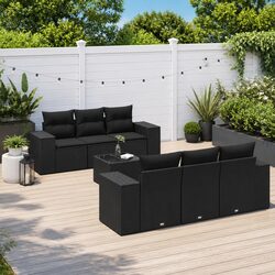 Specifications of 7 Piece Garden Sofa Set, Black