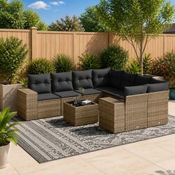 Detailed Specifications: 9-Piece Garden Sofa Set