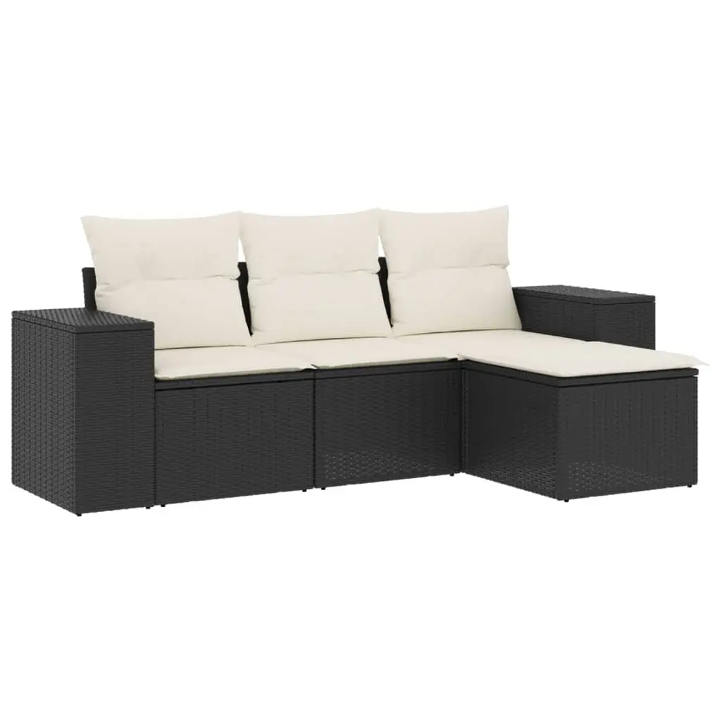 Garden Sofa Set Outdoor Patio Furniture Modular 4 Piece Black