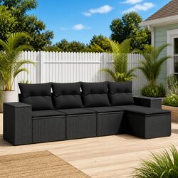 5-Piece Modular Black Garden Sofa Set Specifications