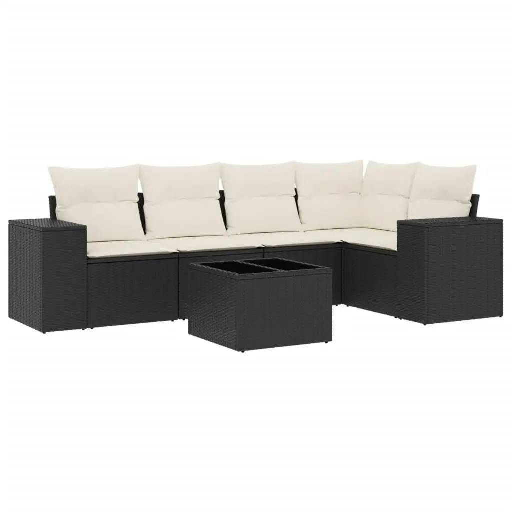 6-Piece Black Patio Sofa Set