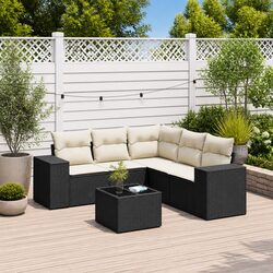 Specifications of 6-Piece Garden Sofa Set - Black Rattan