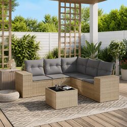 Specifications of 6-Piece Garden Sofa Set with Cushions