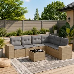 Specifications of 7-Piece Beige Garden Sofa Set