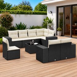 Specifications of 9-Piece Outdoor Sofa Set with Cushions