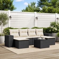 Specifications of 7 Piece Black Garden Sofa Set with Cushions