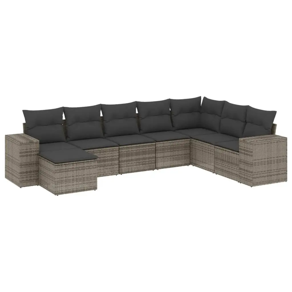 8 Piece Grey Modular Garden Sofa Set