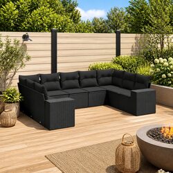 Specifications of 9-Piece Black Rattan Outdoor Sofa Set