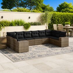 Detailed Specs of 10-Piece Grey Garden Sofa Set