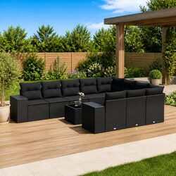 Specifications of 11-Piece Outdoor Sofa Set in Black