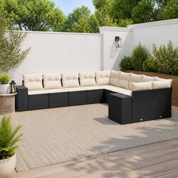 Specifications of 10 Piece Modular Black Outdoor Sofa Set
