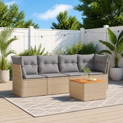 Specifications of the Garden Sofa Set: 5 Pieces, Beige