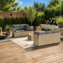 Specifications of 6 Piece Beige Garden Sofa Set
