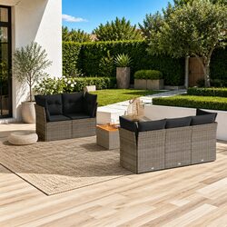 Specifications of 6-Piece Modular Grey Garden Sofa Set