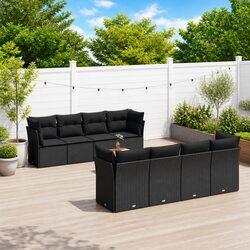 Specifications of 9 Piece Black Outdoor Sofa Set