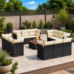 Specifications of 13 Piece Black Rattan Garden Sofa Set