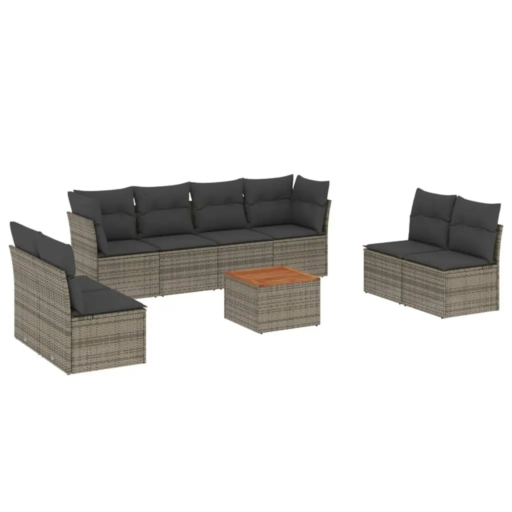 9-Piece Modular Outdoor Sofa Set with Storage and Cushions