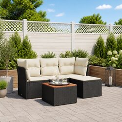 Specifications of 5-Piece Outdoor Sofa Set in Black Rattan