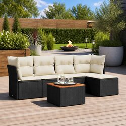 6 Piece Garden Sofa Set with Cushions and Storage Bags