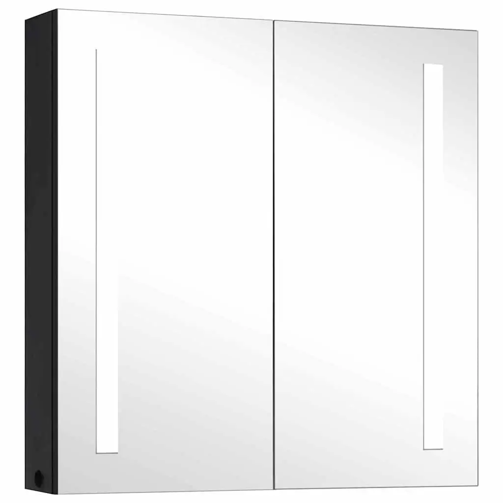 Bathroom Vanity Mirror Cabinet 62x14x60cm Anthracite LED Storage Unit