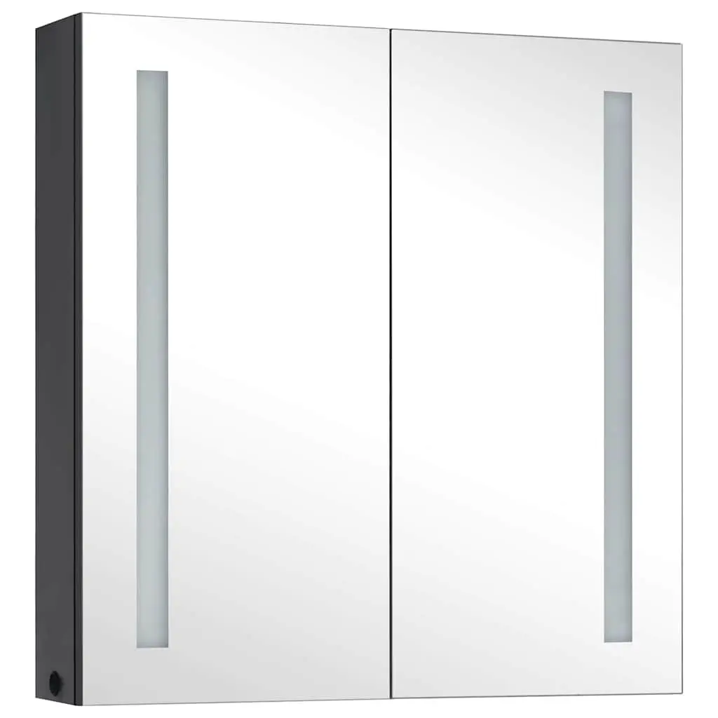 Bathroom Vanity Mirror Cabinet 62x14x60cm Anthracite LED Storage Unit