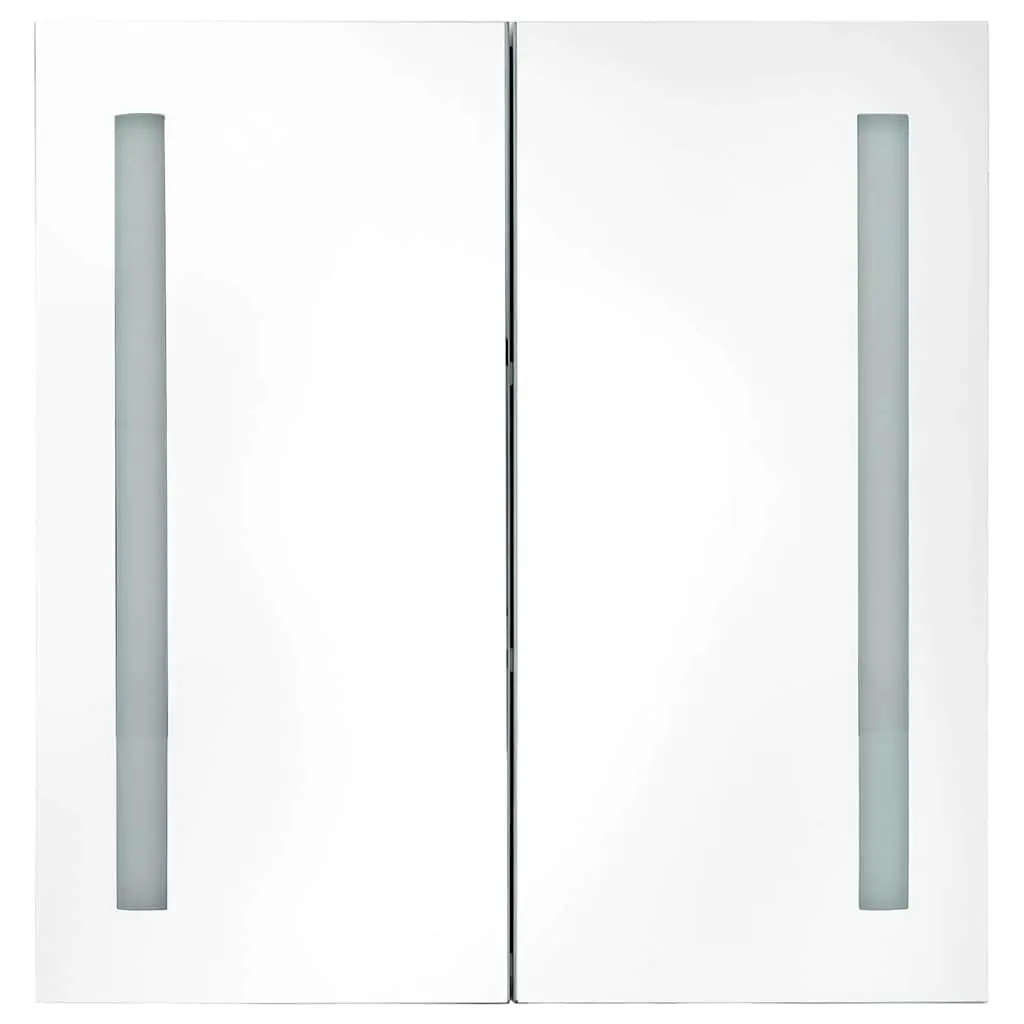 Bathroom Vanity Mirror Cabinet 62x14x60cm Anthracite LED Storage Unit