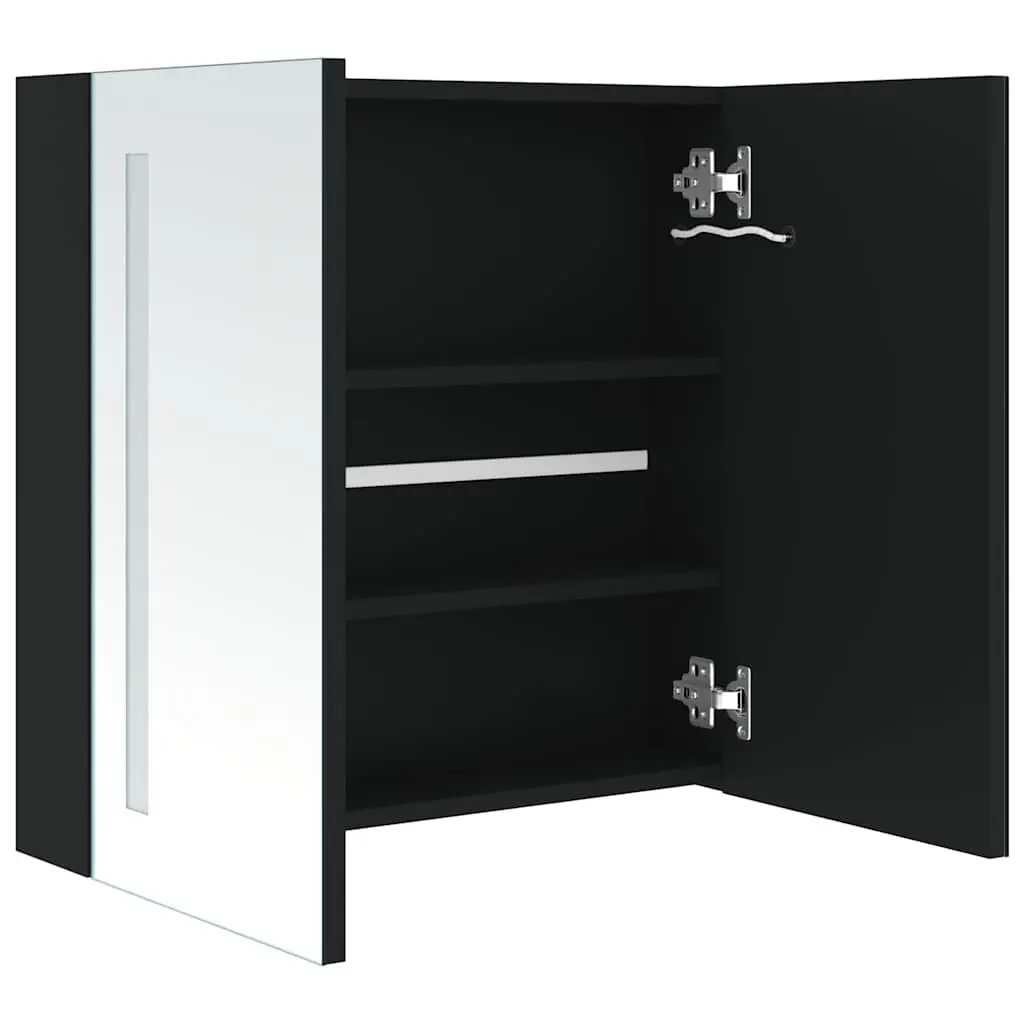 Bathroom Vanity Mirror Cabinet 62x14x60cm Anthracite LED Storage Unit