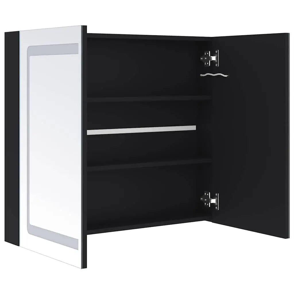 Bathroom Storage Cabinet with LED Mirror for Home Use Anthracite 80x12.2x68cm
