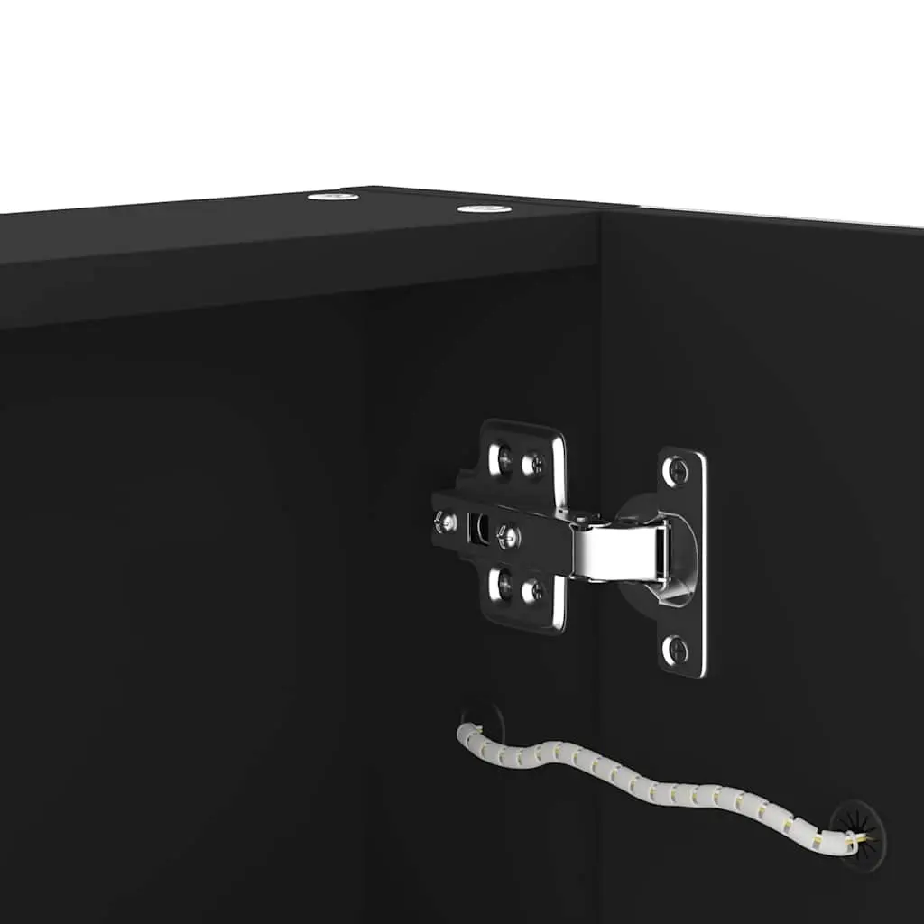 Bathroom Storage Cabinet with LED Mirror for Home Use Anthracite 80x12.2x68cm