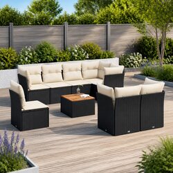 9 Piece Modular Outdoor Sofa Set Specifications - Black