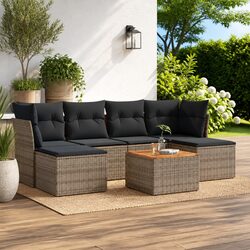 7-Piece Grey Poly Rattan Outdoor Sofa Specifications